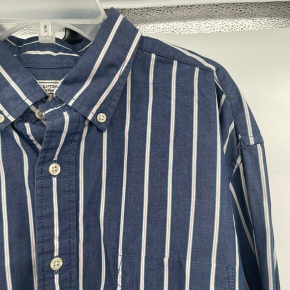 Nautica Men's Striped Button Up Shirt Long Sleeve Blue/Multi Size Large - Picture 4 of 9